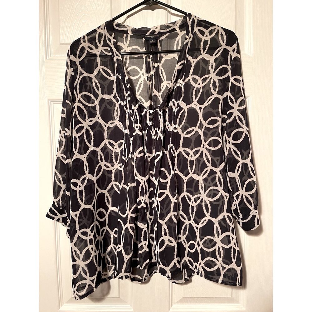 Navy Blue Banana Republic Blouse - Picture 1 of 6